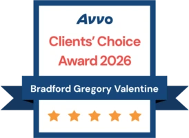 Avvo Clients' Choice Award 2026, Bradford Gregory Valentine