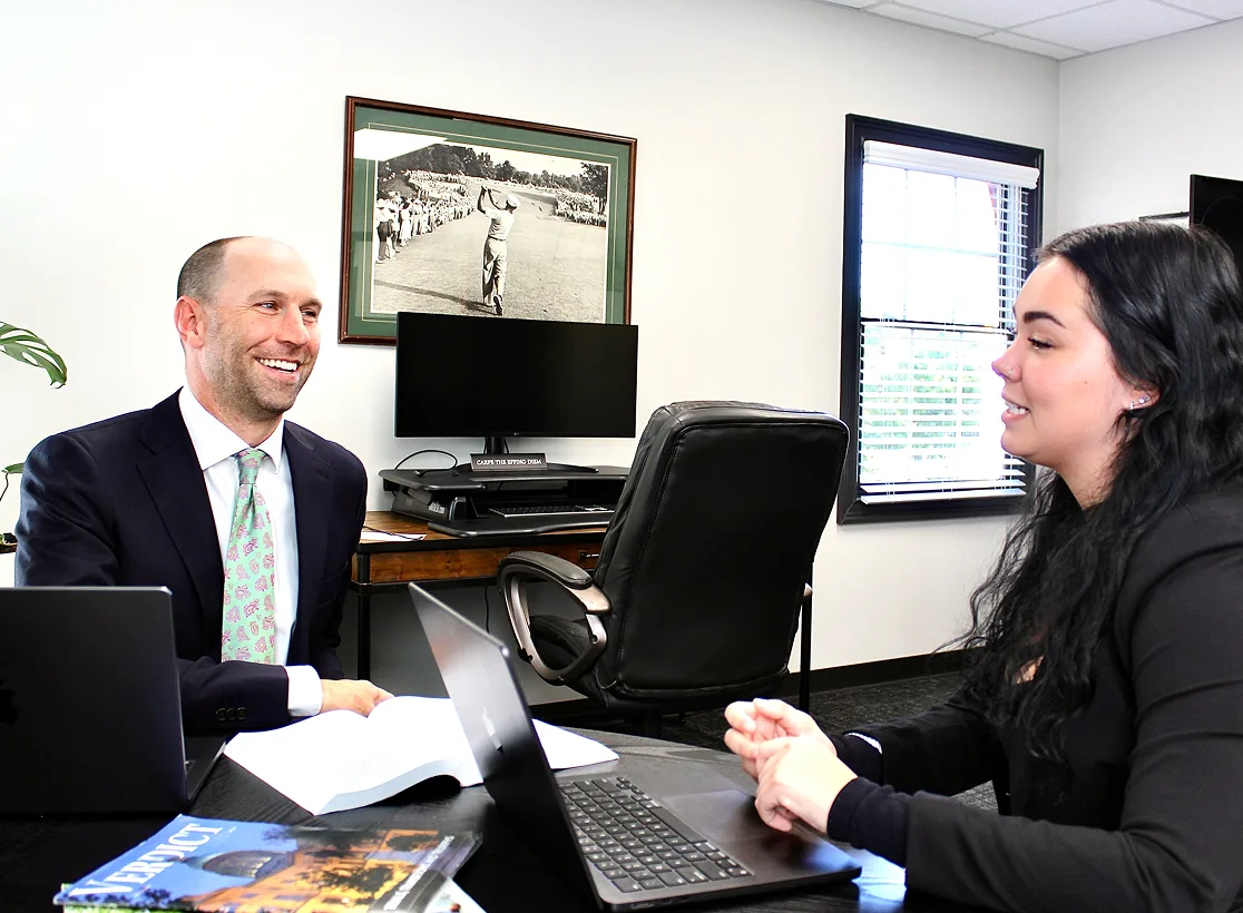 Brad Valentine at work in his office