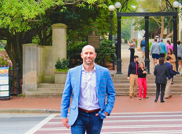 Brad Valentine at the University of Georgia Arch in downtown Athens